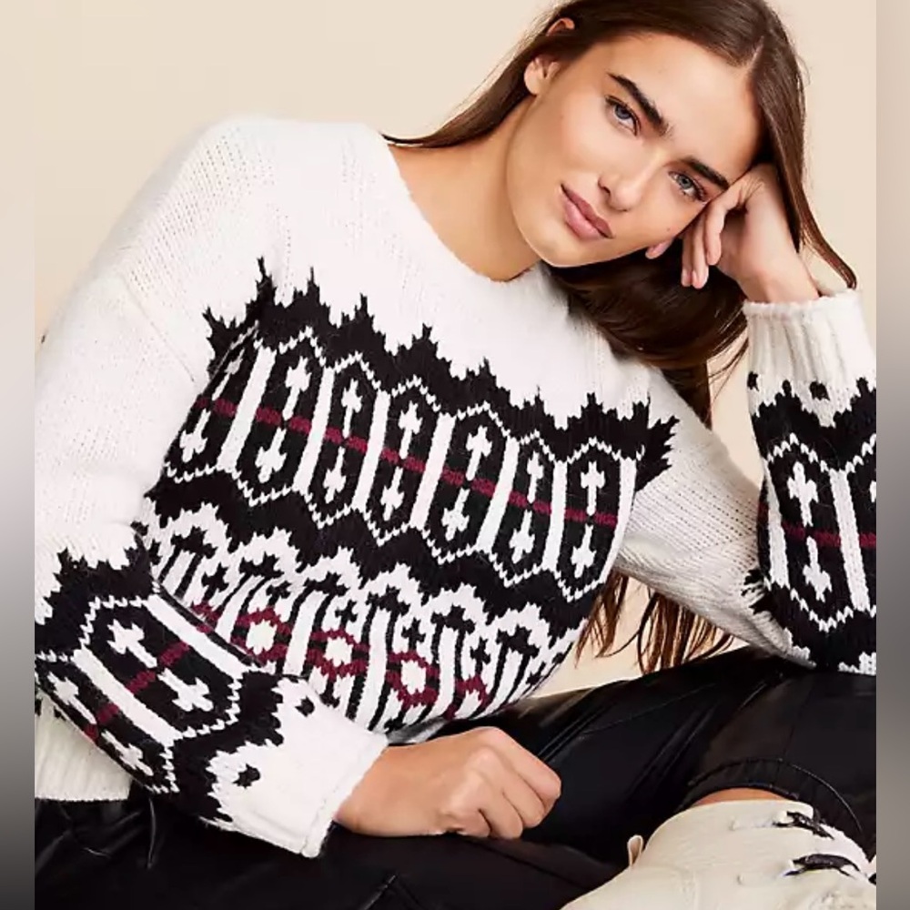 Lou & Gray Fair Isle Slouchy Sweater Size M Medium